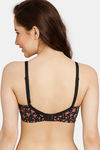 Rosaline Everyday Double Layered Non Wired 3/4Th Coverage T-Shirt Bra - Black Rose Pt — thumbnail 2